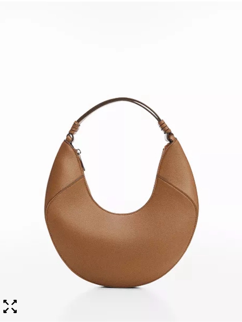 Mango Leather-Effect Crescent Hobo Shoulder Bag